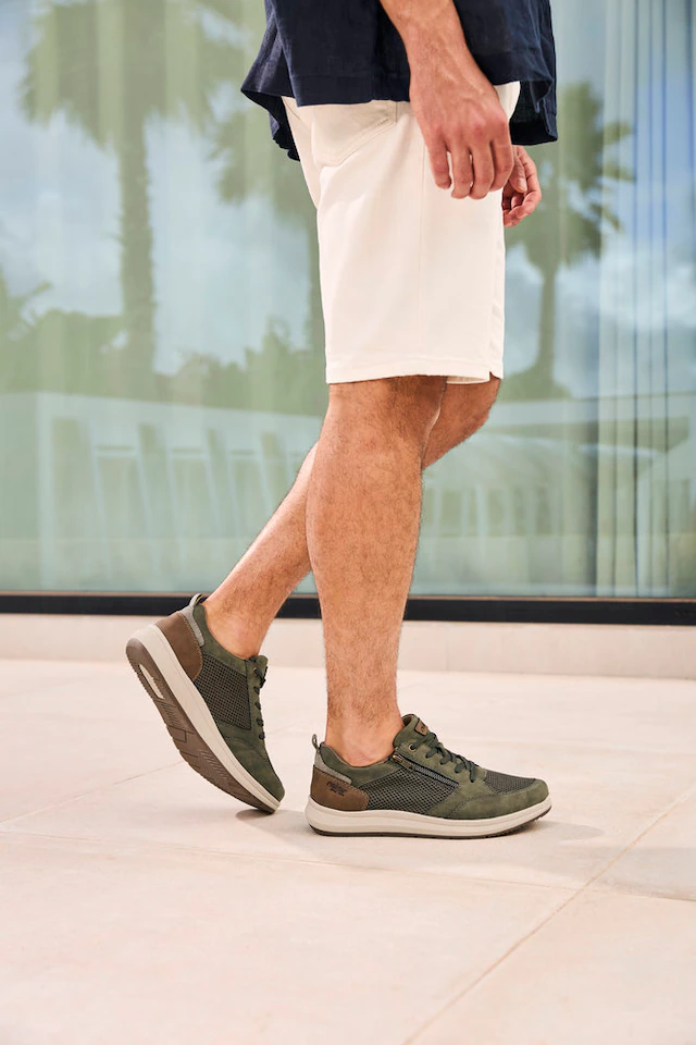 Rieker Sneaker , Halbschuh, Freizeitschuh, Schnürschuh mit seitlichem Reißverschluss