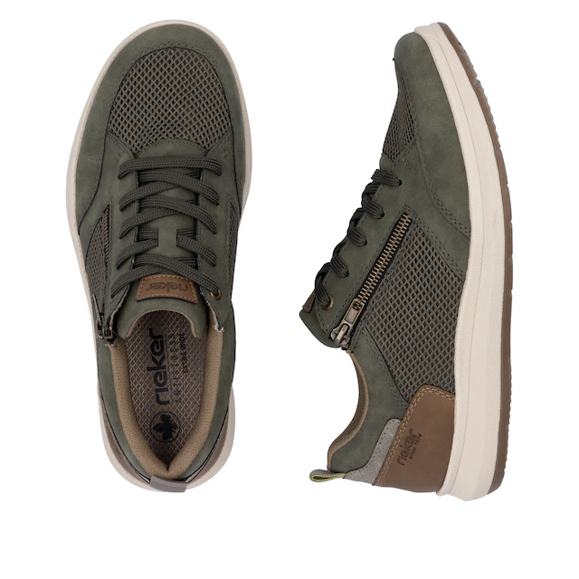 Rieker Sneaker , Halbschuh, Freizeitschuh, Schnürschuh mit seitlichem Reißverschluss