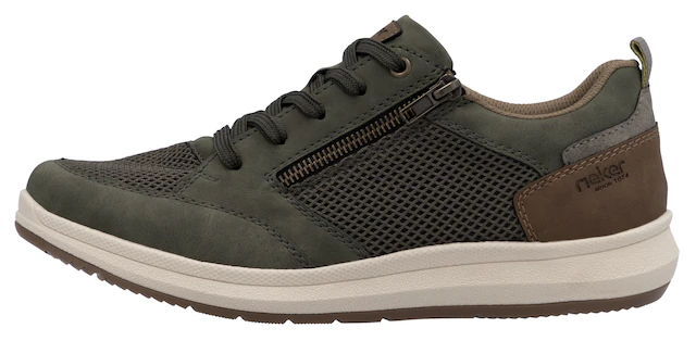 Rieker Sneaker , Halbschuh, Freizeitschuh, Schnürschuh mit seitlichem Reißverschluss