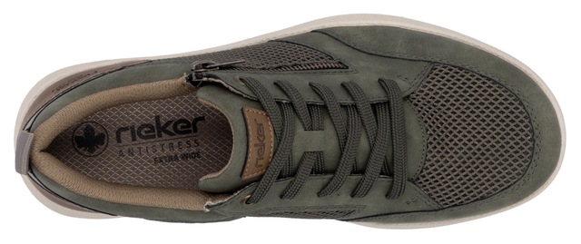 Rieker Sneaker , Halbschuh, Freizeitschuh, Schnürschuh mit seitlichem Reißverschluss