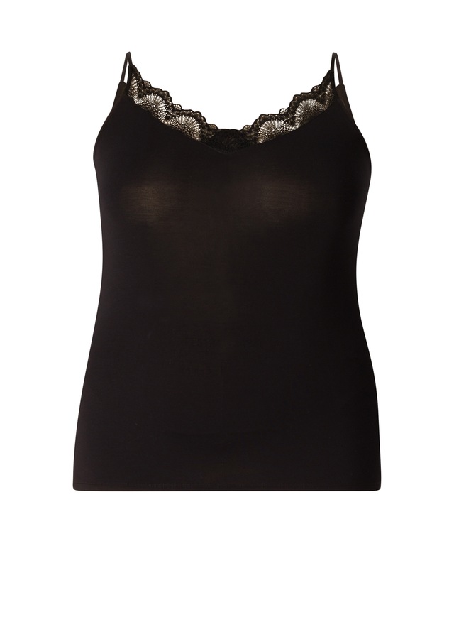 Base Level Curvy Spitzentop mit Spaghetti-Trägern