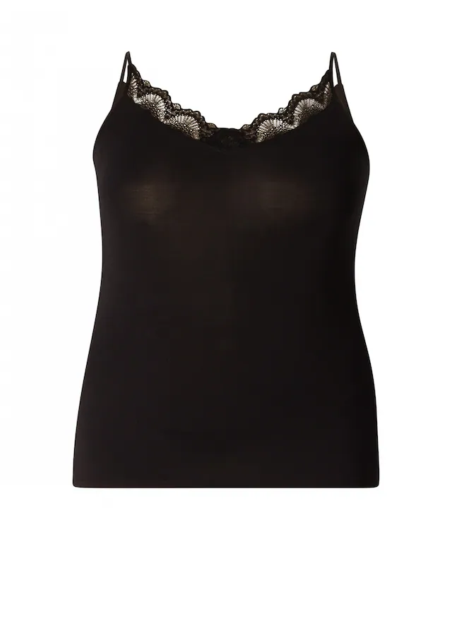 Base Level Curvy Spitzentop mit Spaghetti-Trägern