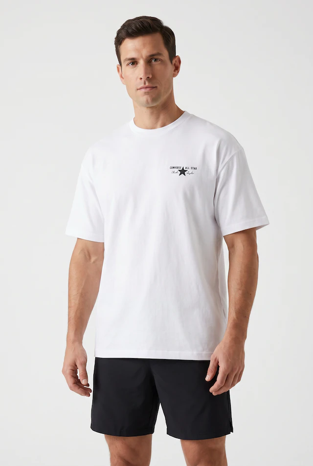 Converse T-Shirt »CONVERSE LICENSE PLATE TEE« Kurzarm-Design, mit Rundhalsausschnitt, aus Baumwolle