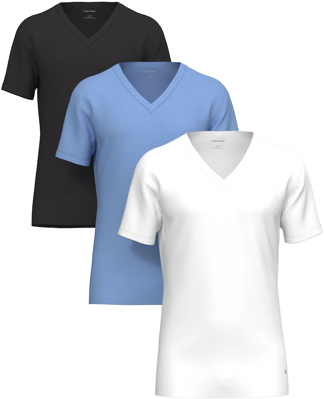 Calvin Klein Underwear T-Shirt »S/S V NECK 3PK« Packung, 3er-Pack, 3 mit Logo am Saum