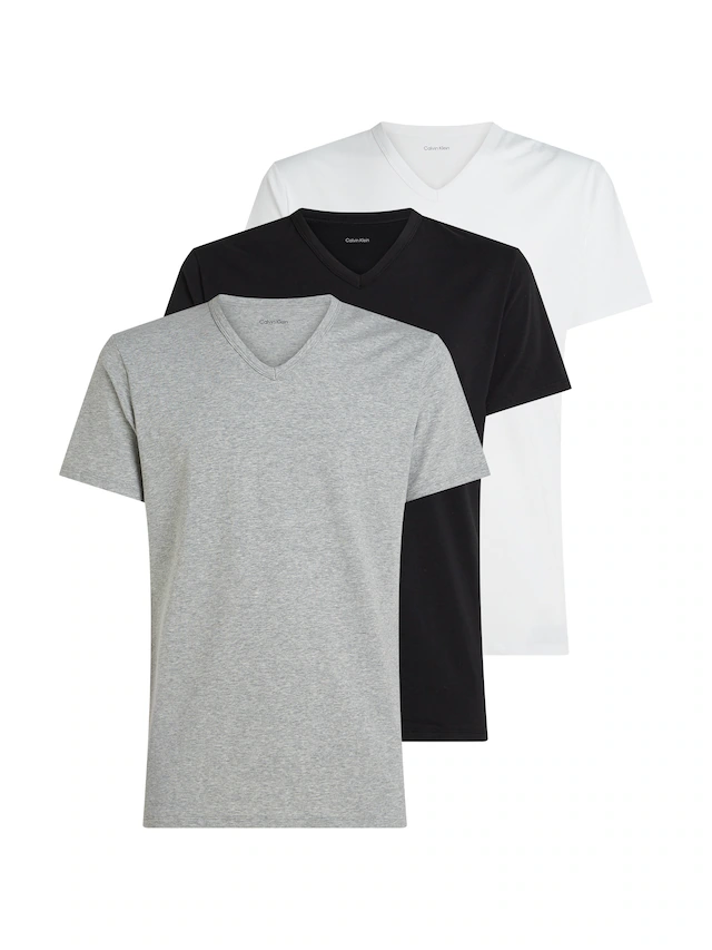 Calvin Klein Underwear T-Shirt »S/S V NECK 3PK« Packung, 3er-Pack, 3 mit Logo am Saum