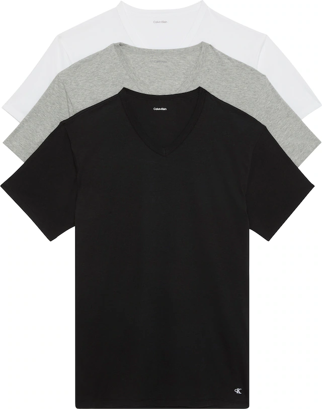 Calvin Klein Underwear T-Shirt »S/S V NECK 3PK« Packung, 3er-Pack, 3 mit Logo am Saum