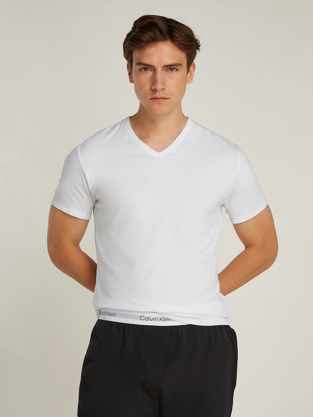 Calvin Klein Underwear T-Shirt »S/S V NECK 3PK« Packung, 3er-Pack, 3 mit Logo am Saum