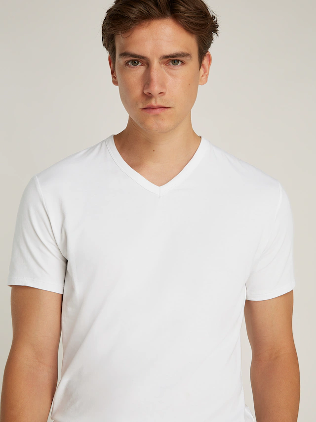 Calvin Klein Underwear T-Shirt »S/S V NECK 3PK« Packung, 3er-Pack, 3 mit Logo am Saum