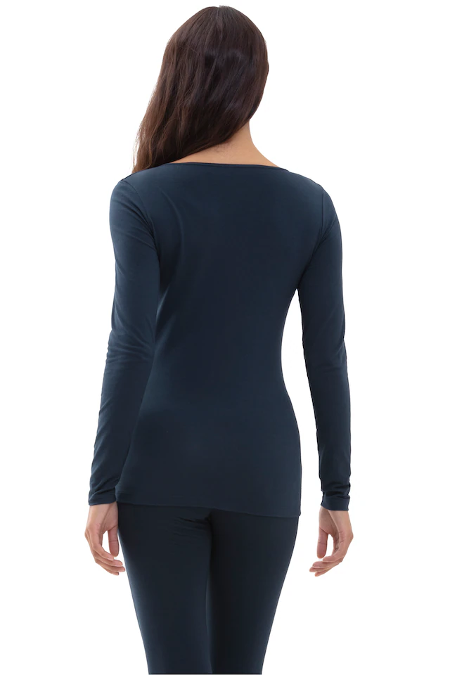 Mey Langarmshirt »Cotton Pure« Tiefer Rundhalsausschnitt