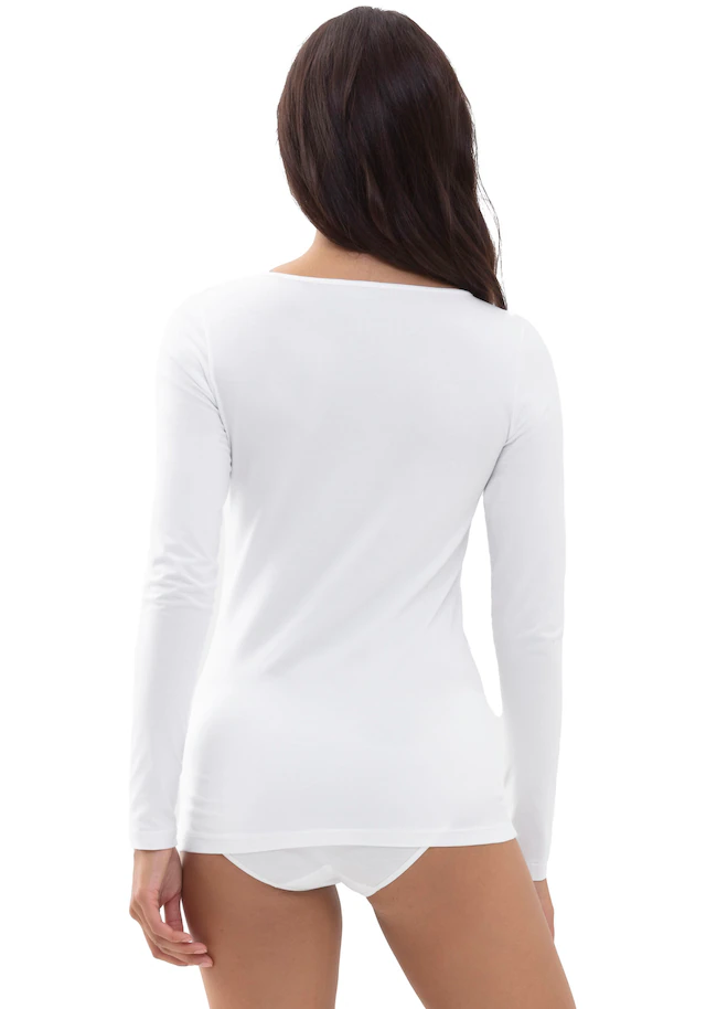 Mey Langarmshirt »Cotton Pure« Tiefer Rundhalsausschnitt