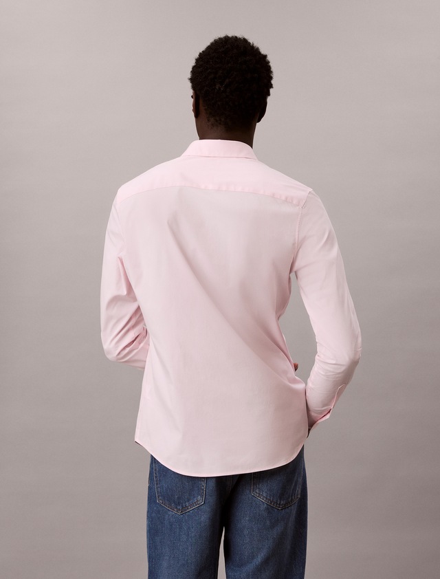 Calvin Klein Langarmhemd »LONG SLEEVE SOLID STRETCH SLIM SHIRT« slim fit, in Unifarbe
