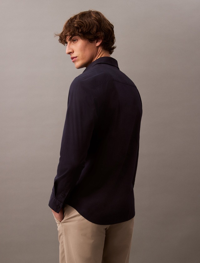 Calvin Klein Langarmhemd »LONG SLEEVE SOLID STRETCH SLIM SHIRT« slim fit, in Unifarbe