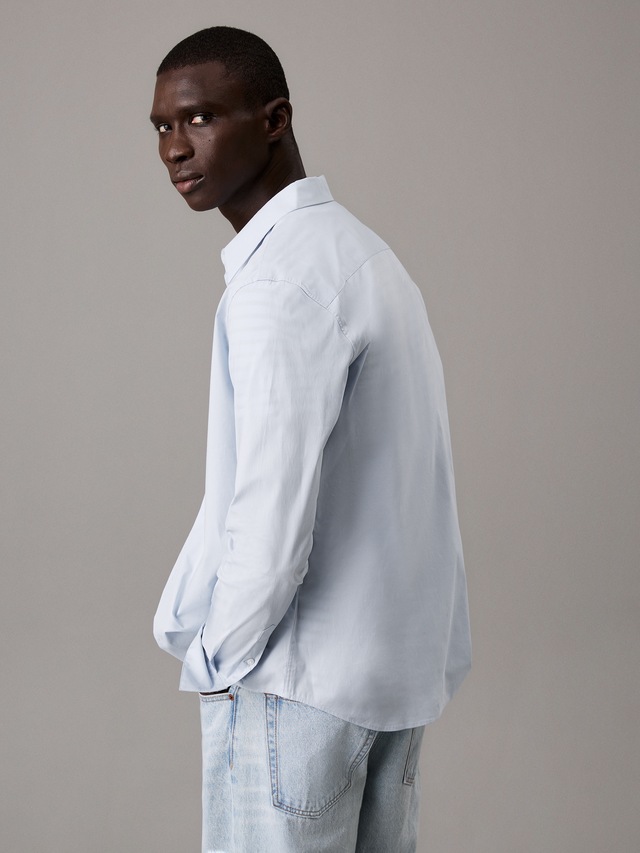 Calvin Klein Langarmhemd »LONG SLEEVE SOLID STRETCH SLIM SHIRT« slim fit, in Unifarbe