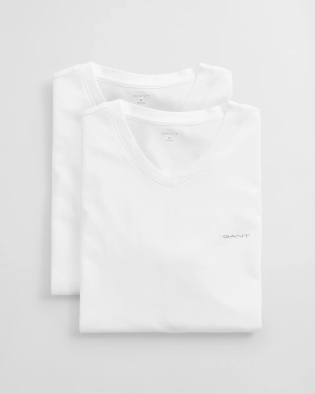 Gant Kurzarmshirt »V-NECK T-SHIRT 2-PACK« Mit V-Ausschnitt