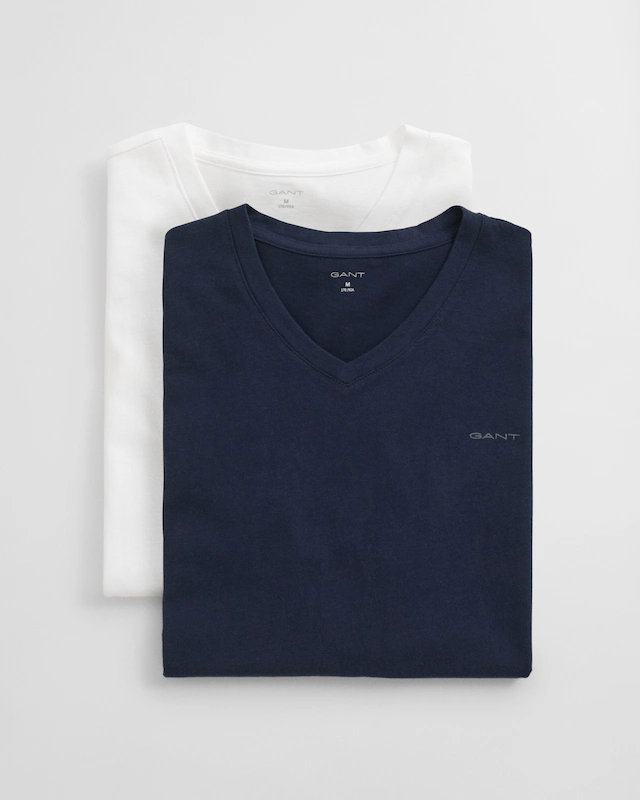 Gant Kurzarmshirt »V-NECK T-SHIRT 2-PACK« Mit V-Ausschnitt