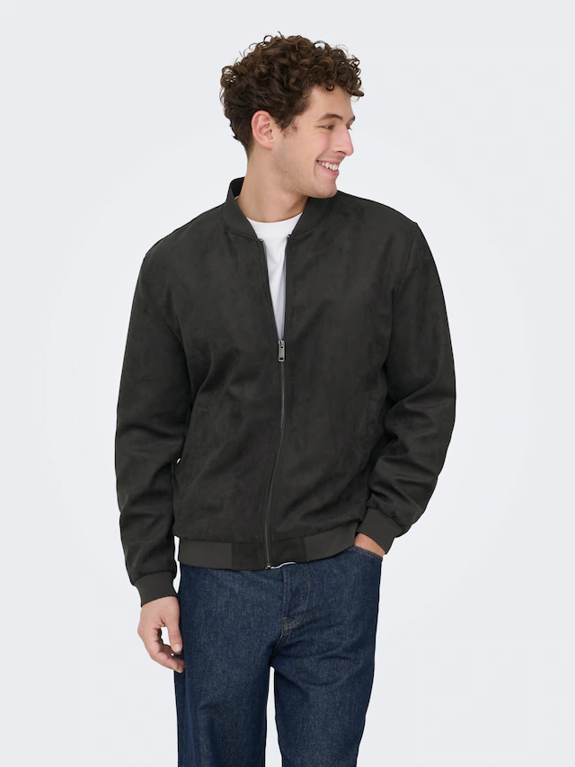 ONLY & SONS Blouson »ONSLUCAS FAKE SUEDE BOMBER OTW« Polyester, regular fit