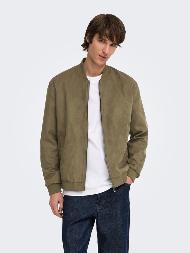 ONLY & SONS Blouson »ONSLUCAS FAKE SUEDE BOMBER OTW« Polyester, regular fit