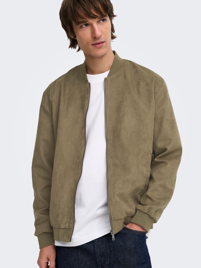 ONLY & SONS Blouson »ONSLUCAS FAKE SUEDE BOMBER OTW« Polyester, regular fit
