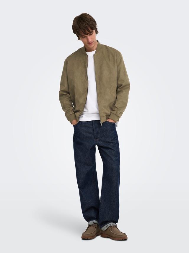 ONLY & SONS Blouson »ONSLUCAS FAKE SUEDE BOMBER OTW« Polyester, regular fit