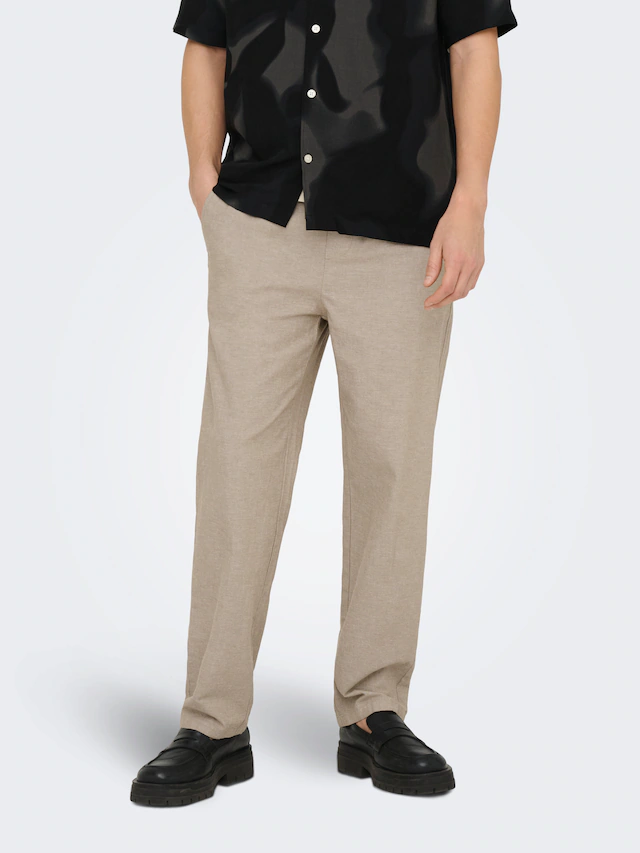 ONLY & SONS Schlupfhose »ONSSINUS LOOSE 0007 COT LIN PANT NOOS« Baumwolle mit Leinen, locker geschnitten