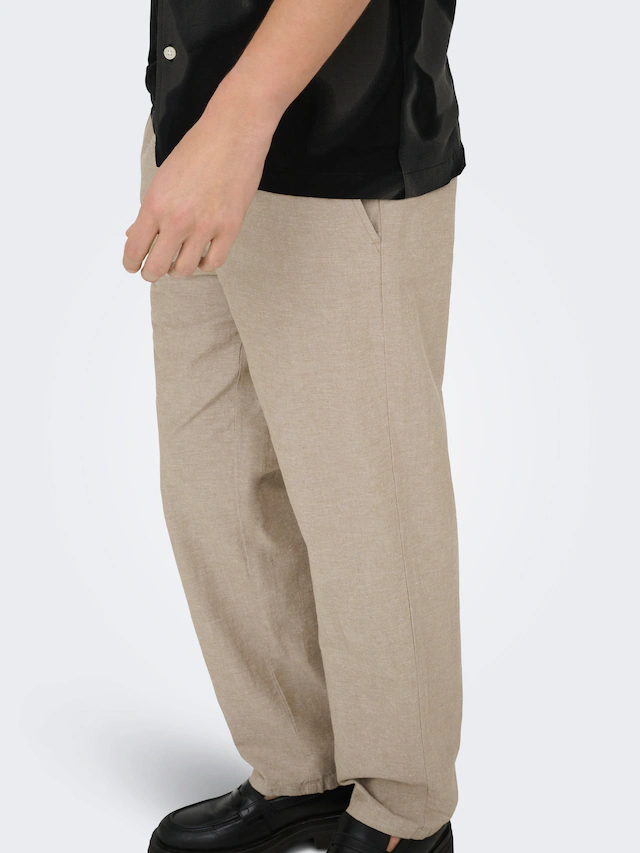 ONLY & SONS Schlupfhose »ONSSINUS LOOSE 0007 COT LIN PANT NOOS« Baumwolle mit Leinen, locker geschnitten