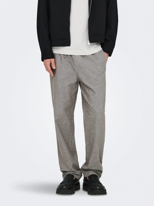 ONLY & SONS Schlupfhose »ONSSINUS LOOSE 0007 COT LIN PANT NOOS« Baumwolle mit Leinen, locker geschnitten