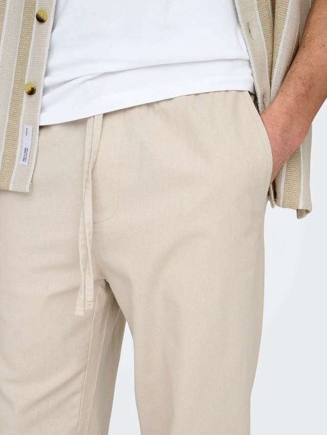 ONLY & SONS Schlupfhose »ONSSINUS LOOSE 0007 COT LIN PANT NOOS« Baumwolle mit Leinen, locker geschnitten