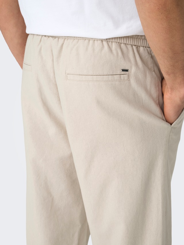 ONLY & SONS Schlupfhose »ONSSINUS LOOSE 0007 COT LIN PANT NOOS« Baumwolle mit Leinen, locker geschnitten