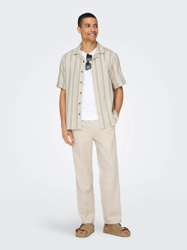 ONLY & SONS Schlupfhose »ONSSINUS LOOSE 0007 COT LIN PANT NOOS« Baumwolle mit Leinen, locker geschnitten
