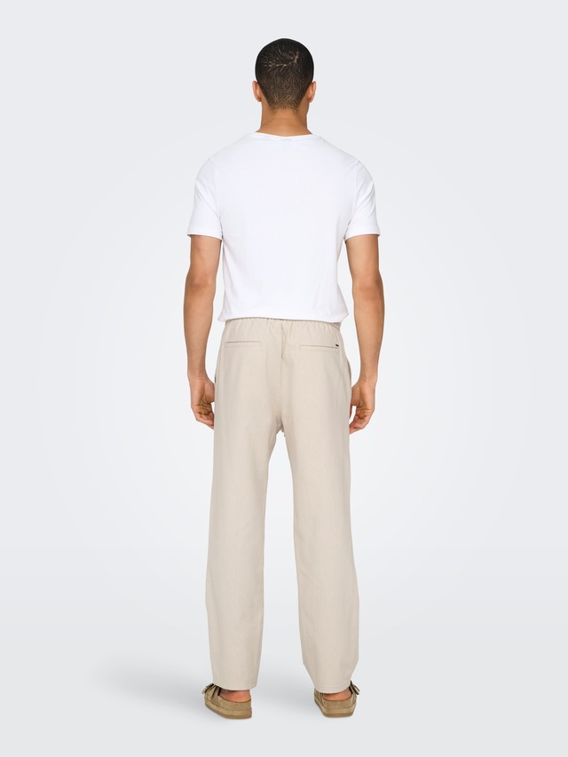 ONLY & SONS Schlupfhose »ONSSINUS LOOSE 0007 COT LIN PANT NOOS« Baumwolle mit Leinen, locker geschnitten
