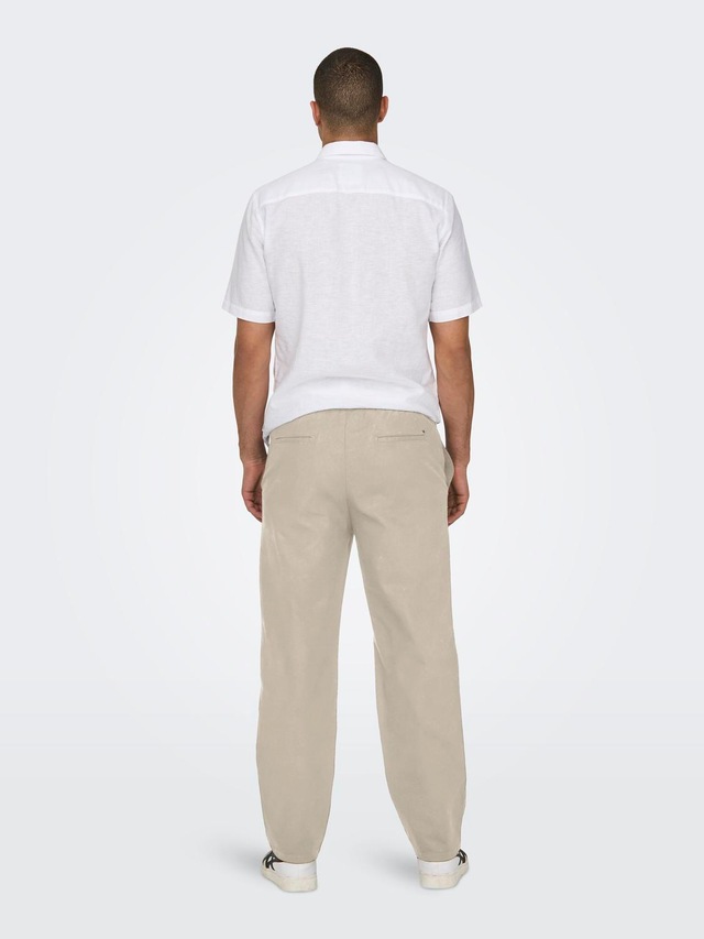 ONLY & SONS Schlupfhose »ONSSINUS LOOSE 0007 COT LIN PANT NOOS« Baumwolle mit Leinen, locker geschnitten