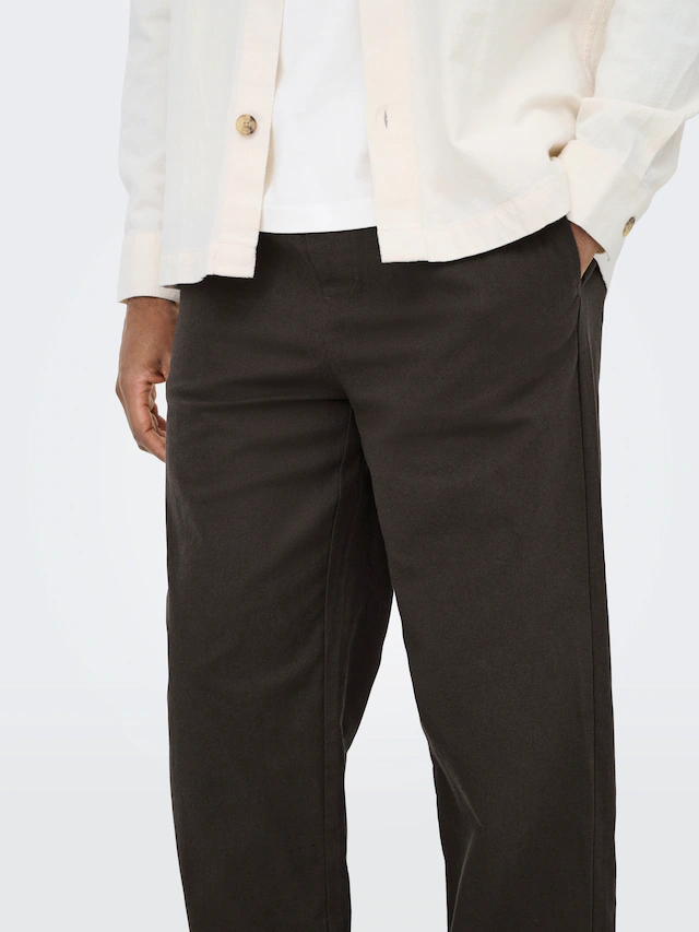 ONLY & SONS Schlupfhose »ONSSINUS LOOSE 0007 COT LIN PANT NOOS« Baumwolle mit Leinen, locker geschnitten