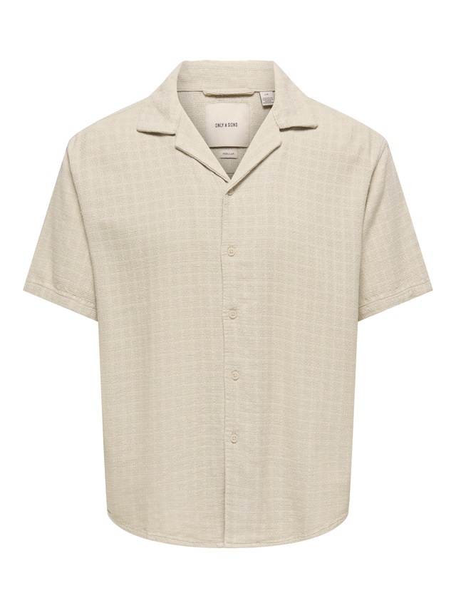 ONLY & SONS Kurzarmhemd »ONSLATHAM RLXSS RESORT LINEN STRUC 0257« Viskose mit Leinen, normal geschnitten