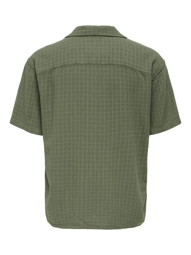 ONLY & SONS Kurzarmhemd »ONSLATHAM RLXSS RESORT LINEN STRUC 0257« Viskose mit Leinen, normal geschnitten