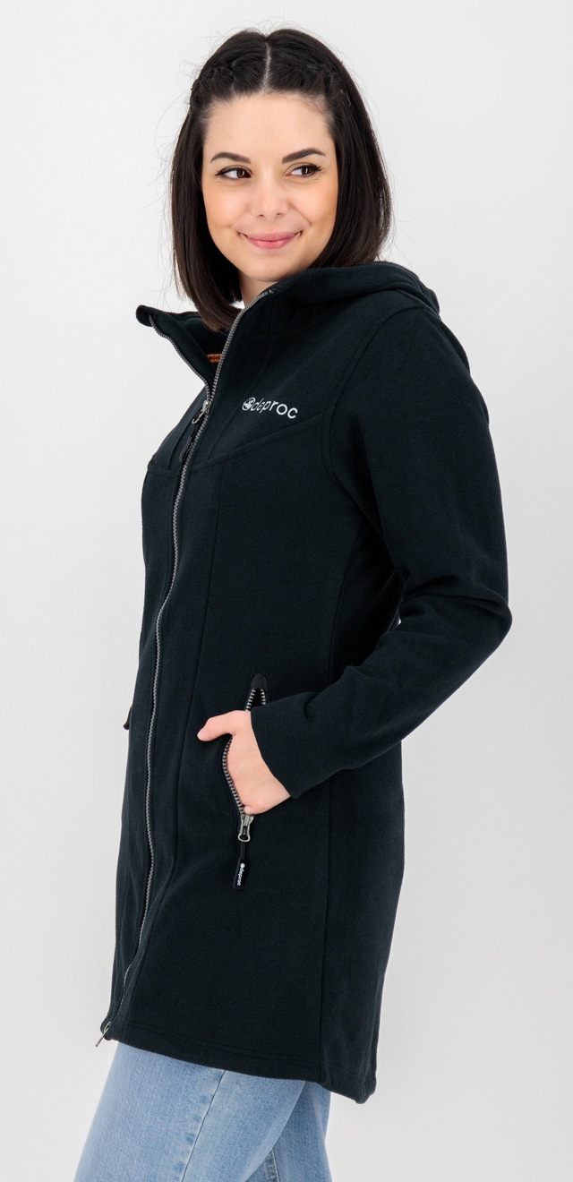 DEPROC Active Fleecejacke »GLORY APRIL« mit Kapuze mit 2-Wege-Reißverschluss