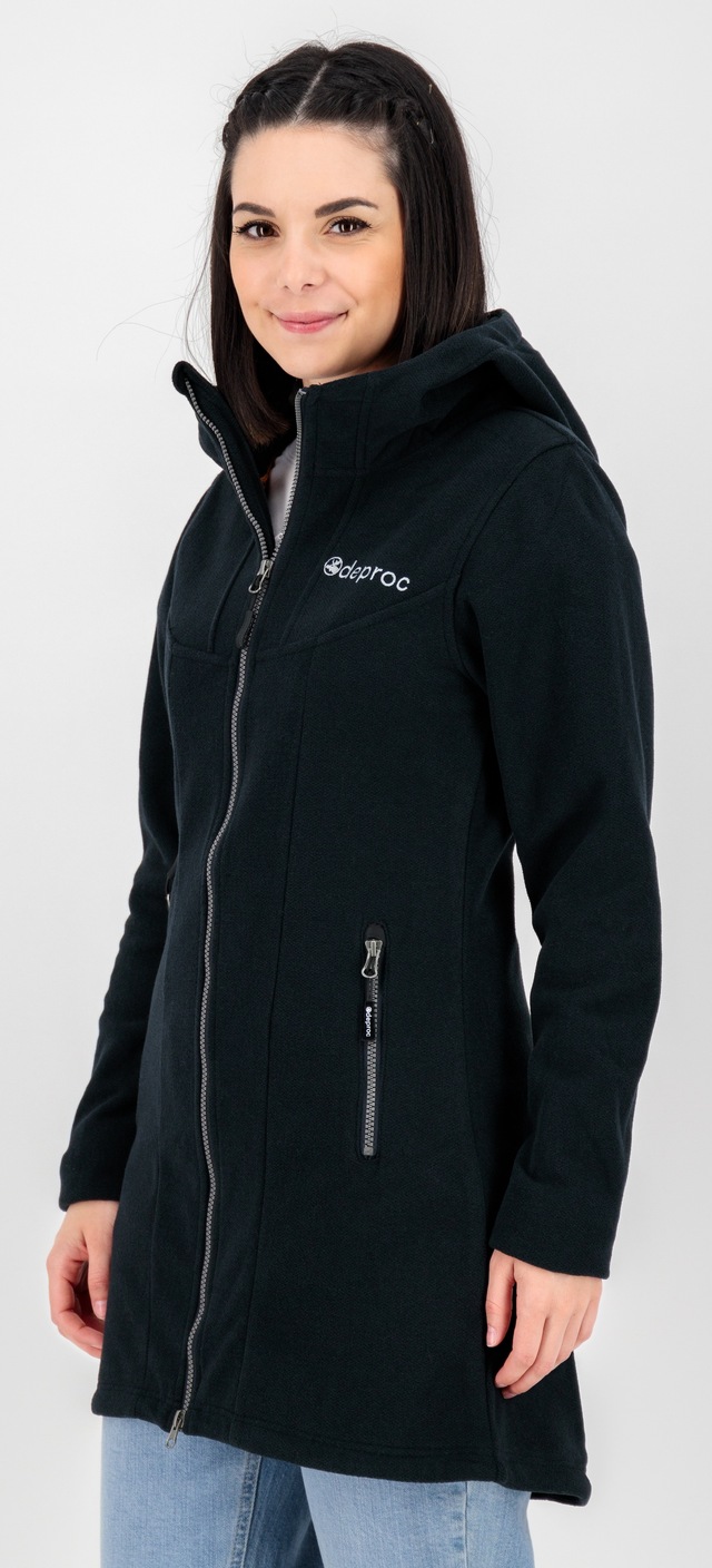 DEPROC Active Fleecejacke »GLORY APRIL« mit Kapuze mit 2-Wege-Reißverschluss