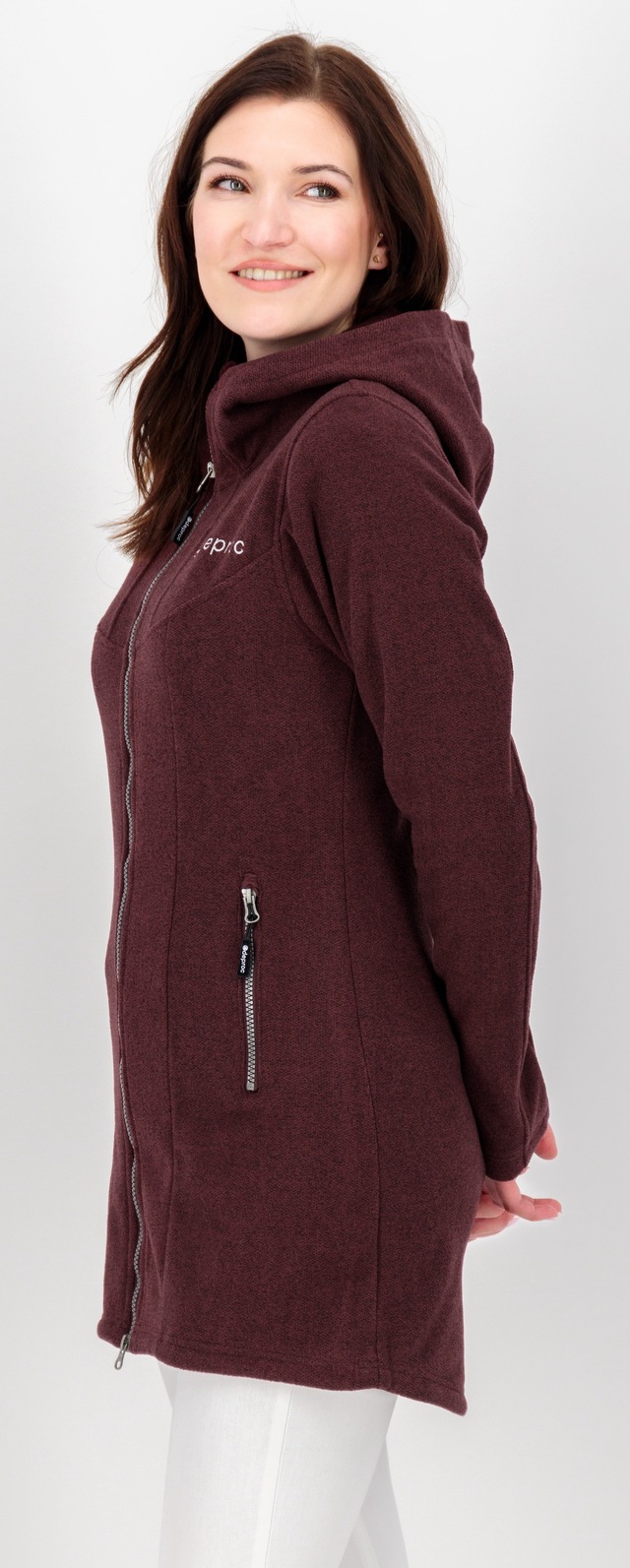 DEPROC Active Fleecejacke »GLORY APRIL« mit Kapuze mit 2-Wege-Reißverschluss