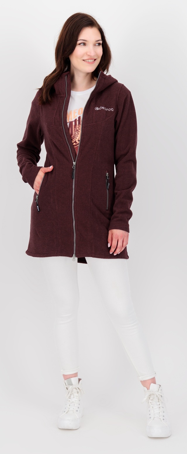 DEPROC Active Fleecejacke »GLORY APRIL« mit Kapuze mit 2-Wege-Reißverschluss