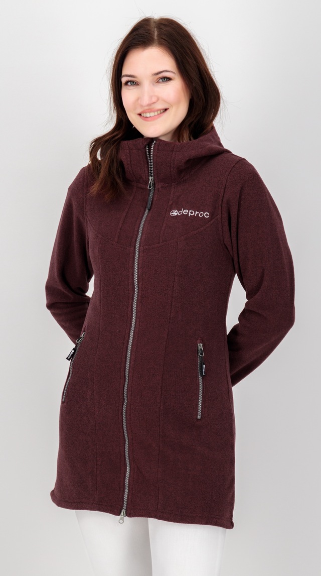 DEPROC Active Fleecejacke »GLORY APRIL« mit Kapuze mit 2-Wege-Reißverschluss