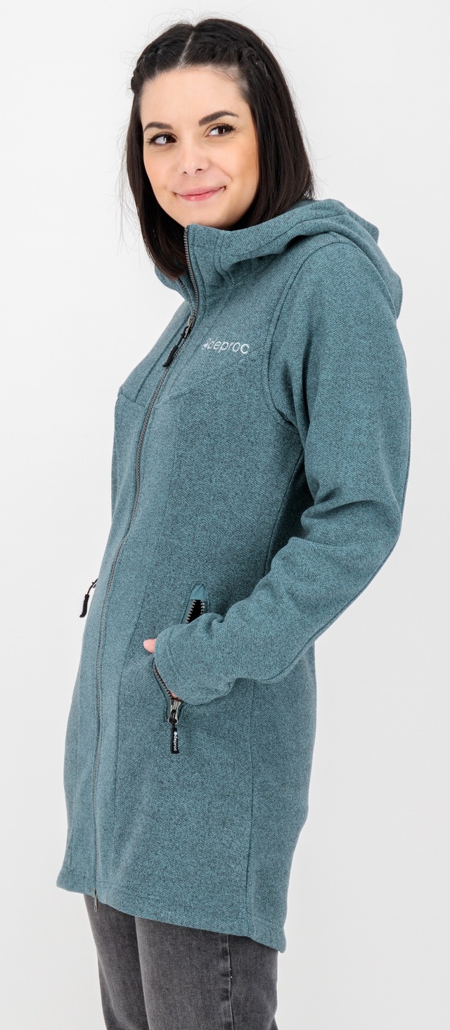 DEPROC Active Fleecejacke »GLORY APRIL« mit Kapuze mit 2-Wege-Reißverschluss
