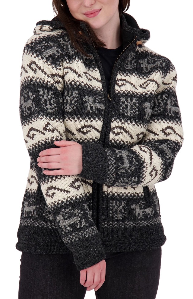DEPROC Active Strickfleecejacke »LHOTSE MEN« mit Kapuze mit Kapuze und weichem Fleece gefüttert