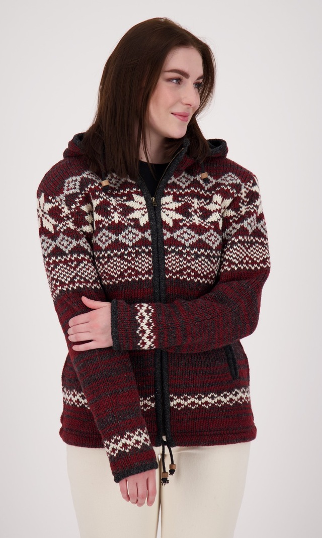 DEPROC Active Strickfleecejacke »LHOTSE MEN« mit Kapuze mit Kapuze und weichem Fleece gefüttert