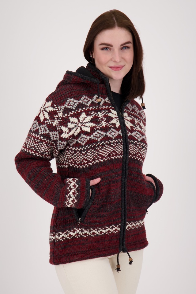 DEPROC Active Strickfleecejacke »LHOTSE MEN« mit Kapuze mit Kapuze und weichem Fleece gefüttert