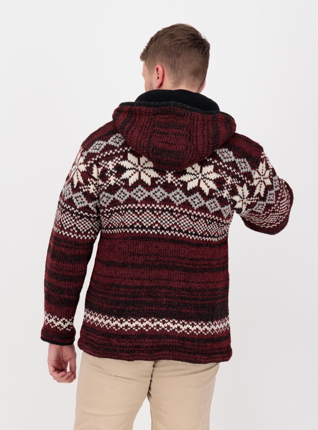 DEPROC Active Strickfleecejacke »LHOTSE MEN« mit Kapuze mit Kapuze und weichem Fleece gefüttert