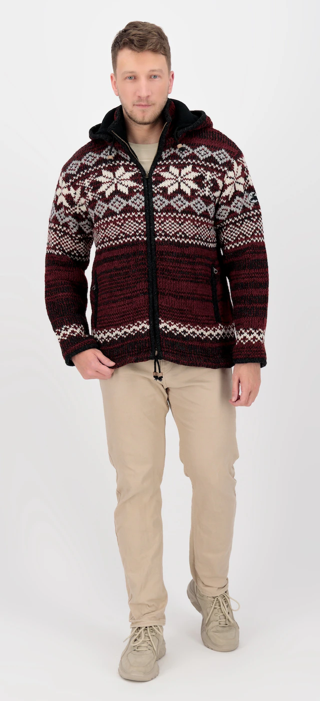 DEPROC Active Strickfleecejacke »LHOTSE MEN« mit Kapuze mit Kapuze und weichem Fleece gefüttert