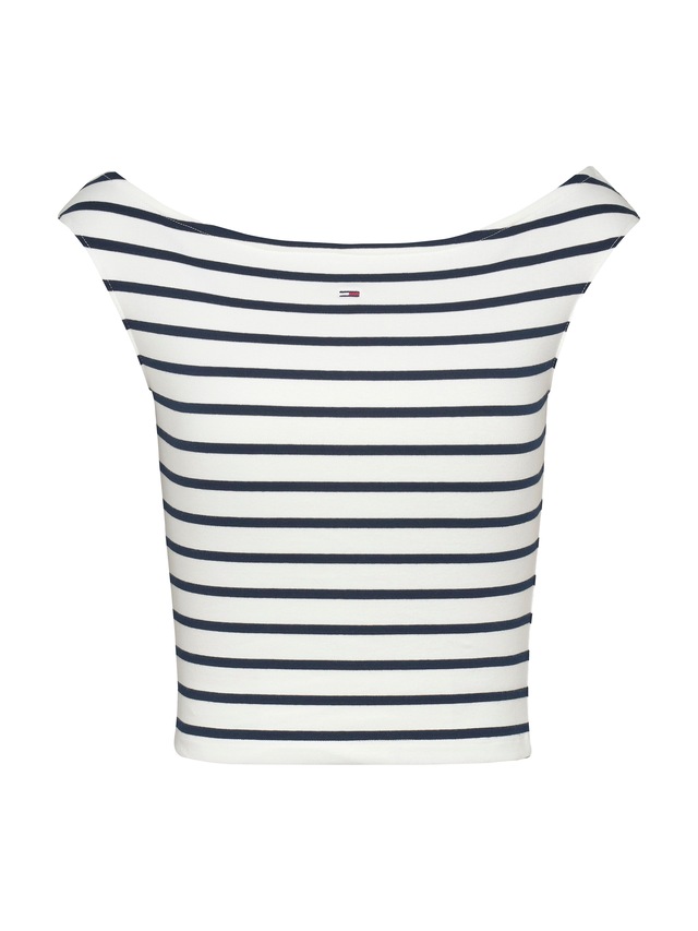 Tommy Jeans Tanktop »TJW BOAT NECK TOP SS EXT« mit Logostickerei
