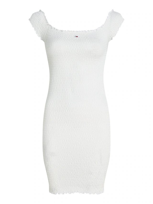 Tommy Jeans Jerseykleid »TJW SMOCK BODYCON DRESS« in Smok-Optik