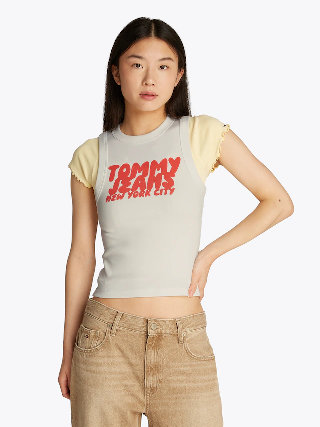 Tommy Jeans Tanktop »TJW SLIM SH TJ BUBBLE TANK« mit Logodruck