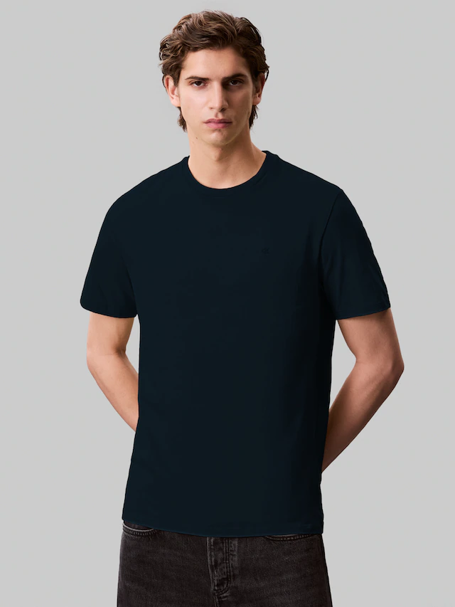 Calvin Klein Jeans T-Shirt »SS SMOOTH CTTN SOLID CREWNK TEE« mit Logo