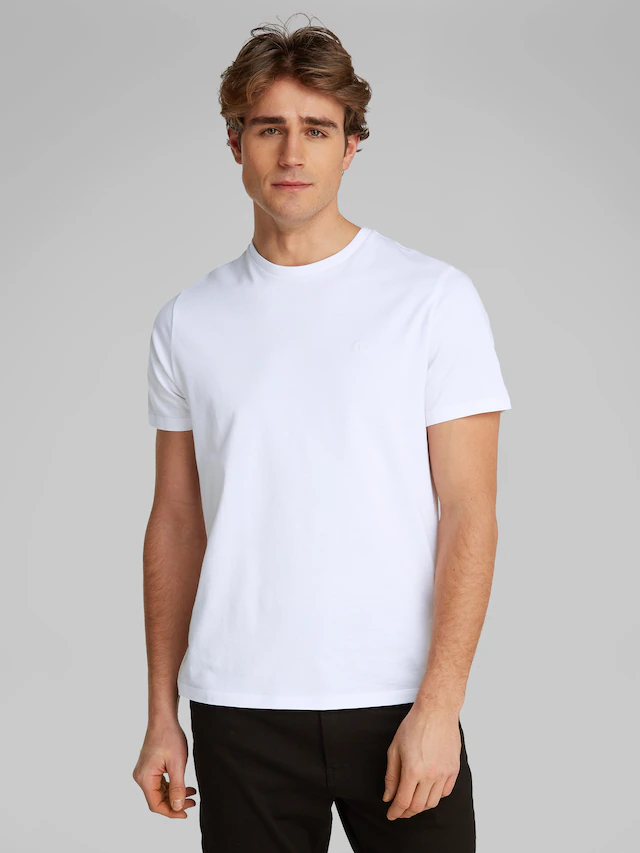 Calvin Klein Jeans T-Shirt »SS SMOOTH CTTN SOLID CREWNK TEE« mit Logo